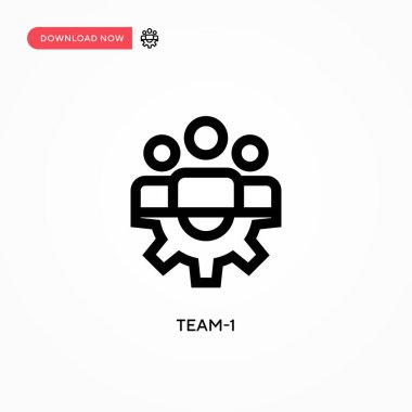 Takım-1 basit vektör simgesi. Web sitesi veya mobil uygulama için modern, basit düz vektör çizimi