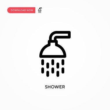 Duş basit vektör simgesi. Web sitesi veya mobil uygulama için modern, basit düz vektör çizimi