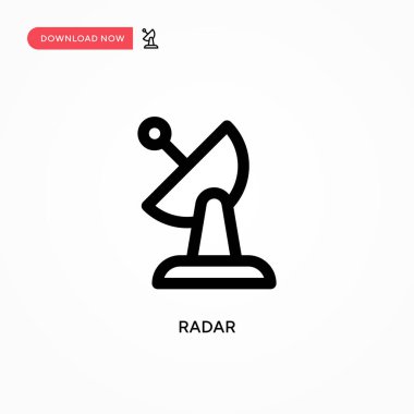 Radar Basit vektör simgesi. Web sitesi veya mobil uygulama için modern, basit düz vektör çizimi