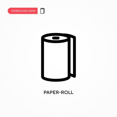 Kağıt rulo basit vektör simgesi. Web sitesi veya mobil uygulama için modern, basit düz vektör çizimi