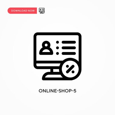 Çevrimiçi-shop-5 Basit vektör simgesi. Web sitesi veya mobil uygulama için modern, basit düz vektör çizimi
