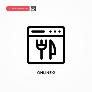 Çevrimiçi-2 Basit vektör simgesi. Web sitesi veya mobil uygulama için modern, basit düz vektör çizimi
