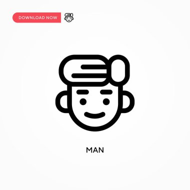 Basit erkek vektör simgesi. Web sitesi veya mobil uygulama için modern, basit düz vektör çizimi