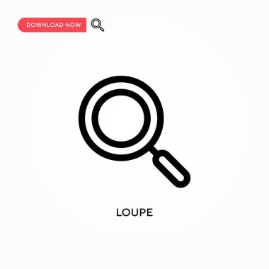 Loupe Basit vektör simgesi. Web sitesi veya mobil uygulama için modern, basit düz vektör çizimi