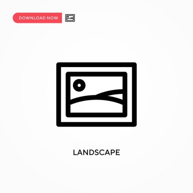 Peyzaj basit vektör simgesi. Web sitesi veya mobil uygulama için modern, basit düz vektör çizimi