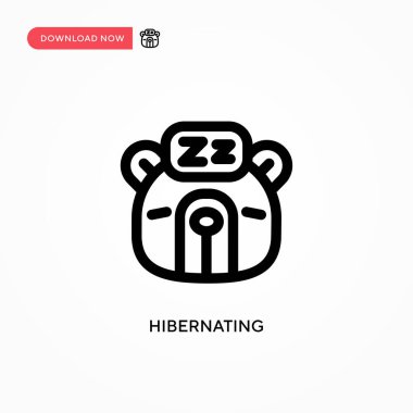 Basit vektör simgesi kış uykusuna yatıyor. Web sitesi veya mobil uygulama için modern, basit düz vektör çizimi