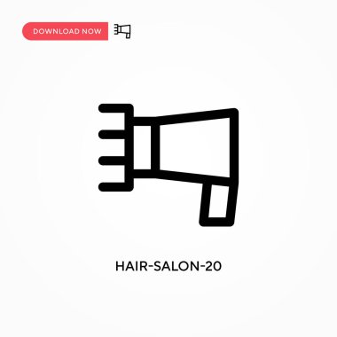 Kuaför salonu-20 basit vektör ikonu. Web sitesi veya mobil uygulama için modern, basit düz vektör çizimi