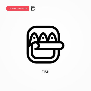 Fish Simple vektör simgesi. Web sitesi veya mobil uygulama için modern, basit düz vektör çizimi