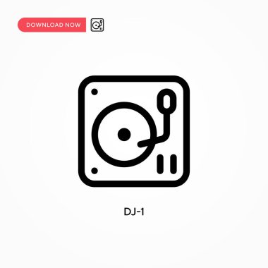 Dj-1 Basit vektör simgesi. Web sitesi veya mobil uygulama için modern, basit düz vektör çizimi