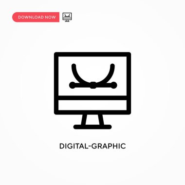 Dijital grafik basit vektör simgesi. Web sitesi veya mobil uygulama için modern, basit düz vektör çizimi