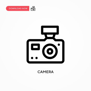 Kamera basit vektör simgesi. Web sitesi veya mobil uygulama için modern, basit düz vektör çizimi