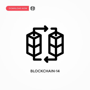 Blok zinciri-14 Basit vektör simgesi. Web sitesi veya mobil uygulama için modern, basit düz vektör çizimi