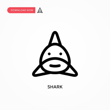 Köpek balığı basit vektör simgesi. Web sitesi veya mobil uygulama için modern, basit düz vektör çizimi