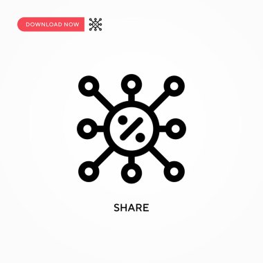 Basit vektör simgesini paylaş. Web sitesi veya mobil uygulama için modern, basit düz vektör çizimi