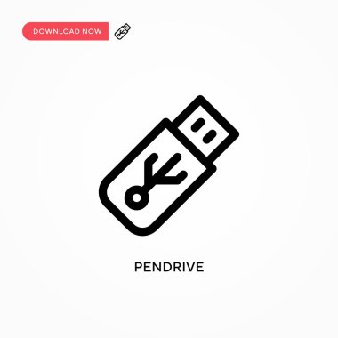 Pendrive Basit vektör simgesi. Web sitesi veya mobil uygulama için modern, basit düz vektör çizimi