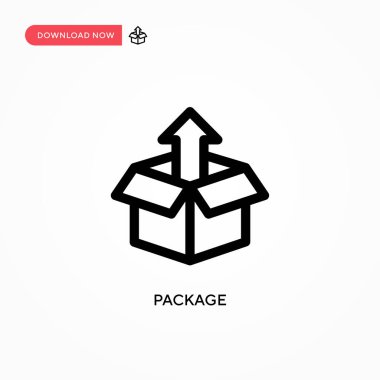 Paket Basit vektör simgesi. Web sitesi veya mobil uygulama için modern, basit düz vektör çizimi
