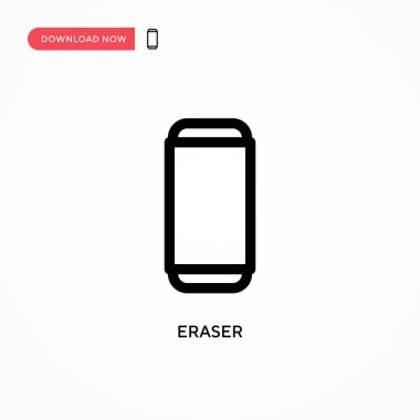 Silgi Basit vektör simgesi. Web sitesi veya mobil uygulama için modern, basit düz vektör çizimi