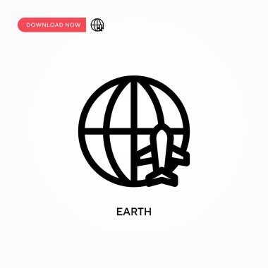 Dünya basit vektör simgesi. Web sitesi veya mobil uygulama için modern, basit düz vektör çizimi