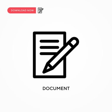 Belge Basit vektör simgesi. Web sitesi veya mobil uygulama için modern, basit düz vektör çizimi