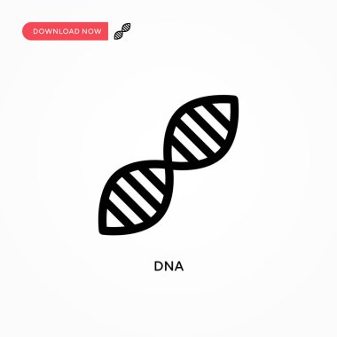 DNA Basit vektör simgesi. Web sitesi veya mobil uygulama için modern, basit düz vektör çizimi