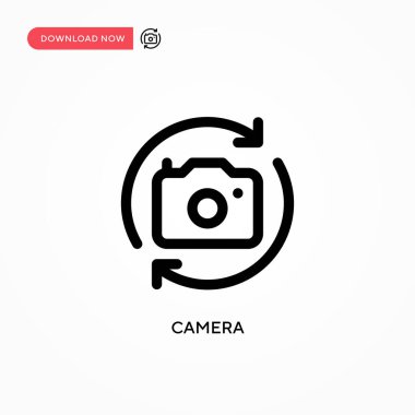 Kamera basit vektör simgesi. Web sitesi veya mobil uygulama için modern, basit düz vektör çizimi