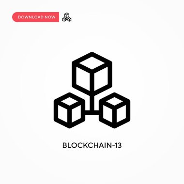 Blockchain-13 Basit vektör simgesi. Web sitesi veya mobil uygulama için modern, basit düz vektör çizimi