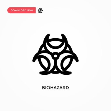 Biyolojik tehlike basit vektör simgesi. Web sitesi veya mobil uygulama için modern, basit düz vektör çizimi