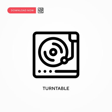 Turntable Basit vektör simgesi. Web sitesi veya mobil uygulama için modern, basit düz vektör çizimi