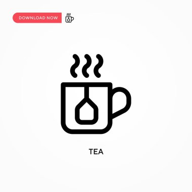 Basit çay vektör simgesi. Web sitesi veya mobil uygulama için modern, basit düz vektör çizimi