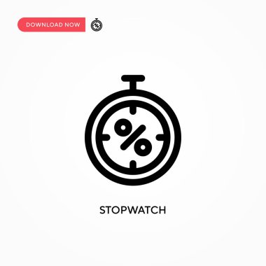 Stopwatch Basit vektör simgesi. Web sitesi veya mobil uygulama için modern, basit düz vektör çizimi