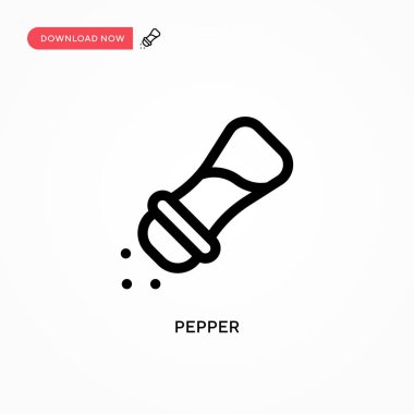 Pepper Basit vektör simgesi. Web sitesi veya mobil uygulama için modern, basit düz vektör çizimi