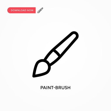Boya fırçası basit vektör simgesi. Web sitesi veya mobil uygulama için modern, basit düz vektör çizimi
