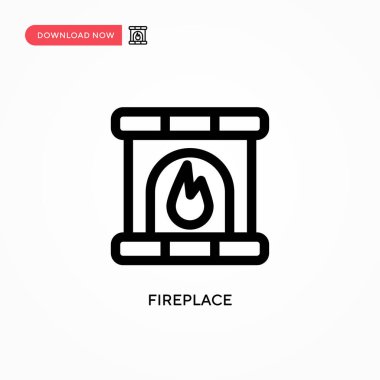 Şömine Basit vektör simgesi. Web sitesi veya mobil uygulama için modern, basit düz vektör çizimi