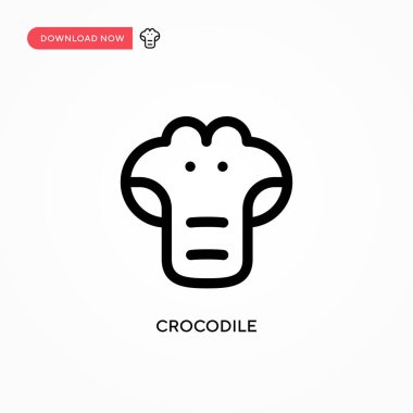 Timsah basit vektör simgesi. Web sitesi veya mobil uygulama için modern, basit düz vektör çizimi