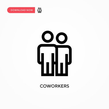İş arkadaşları basit vektör simgesi. Web sitesi veya mobil uygulama için modern, basit düz vektör çizimi