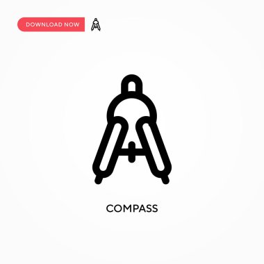 Basit vektör simgesini pusula. Web sitesi veya mobil uygulama için modern, basit düz vektör çizimi