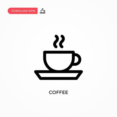 Basit kahve vektör simgesi. Web sitesi veya mobil uygulama için modern, basit düz vektör çizimi