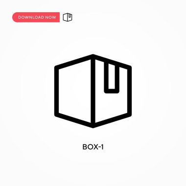 Kutu-1 basit vektör simgesi. Web sitesi veya mobil uygulama için modern, basit düz vektör çizimi