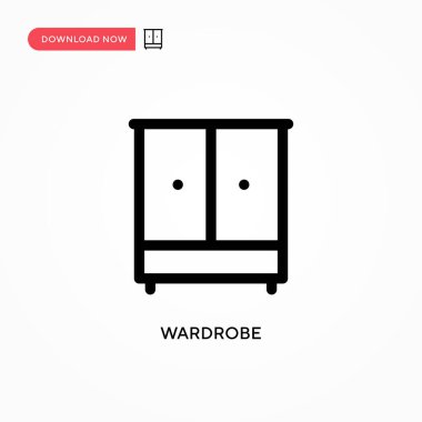 Gardırop Basit vektör simgesi. Web sitesi veya mobil uygulama için modern, basit düz vektör çizimi