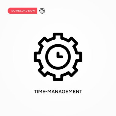 Zaman yönetimi basit vektör simgesi. Web sitesi veya mobil uygulama için modern, basit düz vektör çizimi