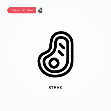 Biftek basit vektör ikonu. Web sitesi veya mobil uygulama için modern, basit düz vektör çizimi