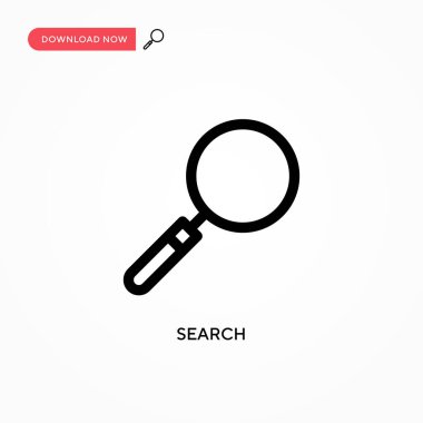 Basit vektör simgesini ara. Web sitesi veya mobil uygulama için modern, basit düz vektör çizimi