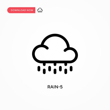 Rain-5 basit vektör simgesi. Web sitesi veya mobil uygulama için modern, basit düz vektör çizimi