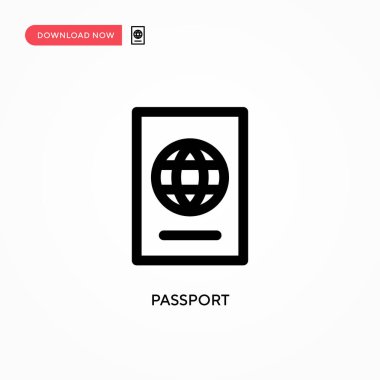 Pasaport basit vektör simgesi. Web sitesi veya mobil uygulama için modern, basit düz vektör çizimi