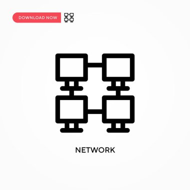 Ağ Basit vektör simgesi. Web sitesi veya mobil uygulama için modern, basit düz vektör çizimi