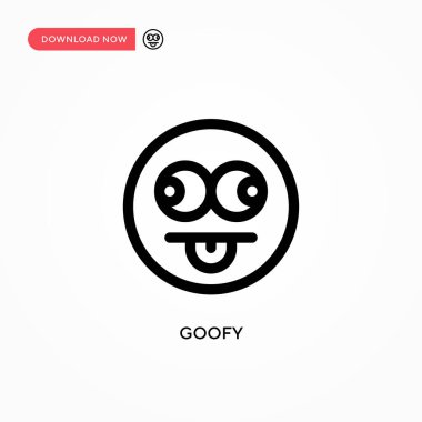 Goofy Basit vektör simgesi. Web sitesi veya mobil uygulama için modern, basit düz vektör çizimi