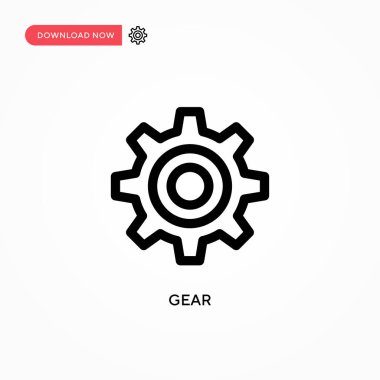 Gear Basit vektör simgesi. Web sitesi veya mobil uygulama için modern, basit düz vektör çizimi