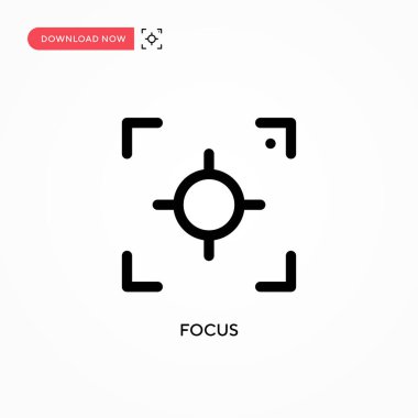 Basit vektör simgesine odaklan. Web sitesi veya mobil uygulama için modern, basit düz vektör çizimi