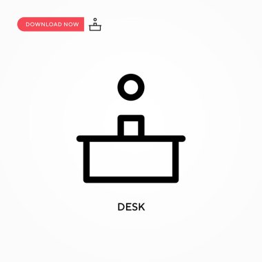 Masa Basit vektör simgesi. Web sitesi veya mobil uygulama için modern, basit düz vektör çizimi