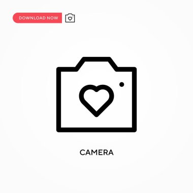 Kamera basit vektör simgesi. Web sitesi veya mobil uygulama için modern, basit düz vektör çizimi